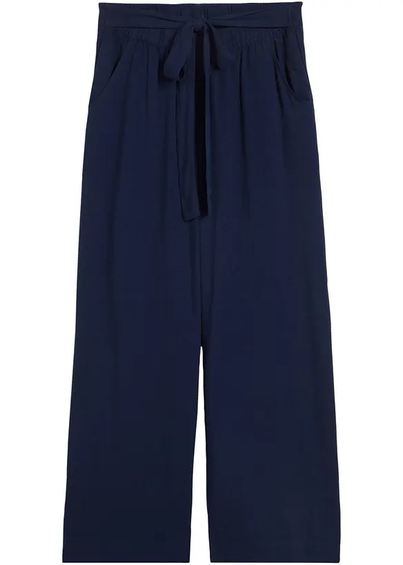 Palazzo-Hose aus softer Viskose in blau von vorne - bonprix