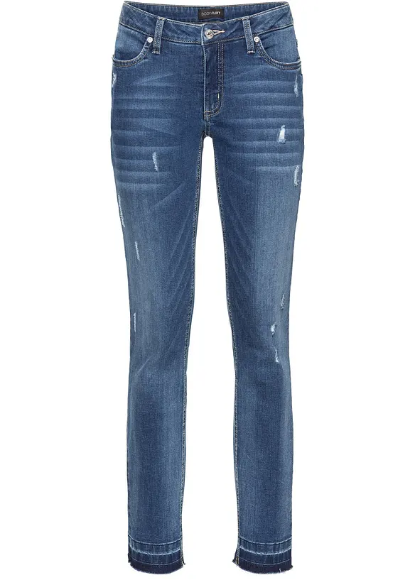 Stretch-Jeans, Petite in blau von vorne - BODYFLIRT