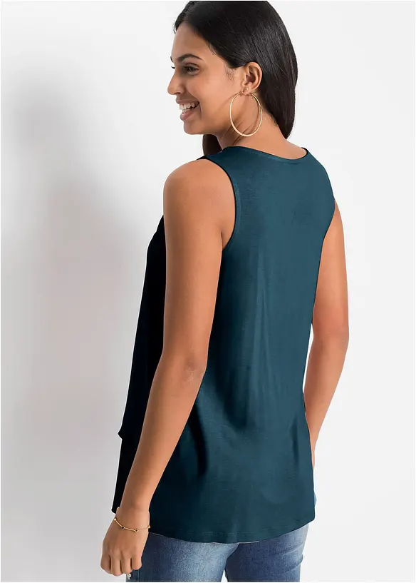 Top mit Zipper in petrol von hinten (im Anschnitt) - bonprix Top mit Zipper in petrol von hinten (im Anschnitt) - bonprix
