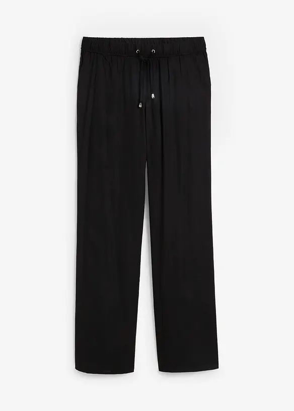 Viskose Schlupfhose in schwarz von vorne - bonprix Viskose Schlupfhose in schwarz von vorne - bonprix