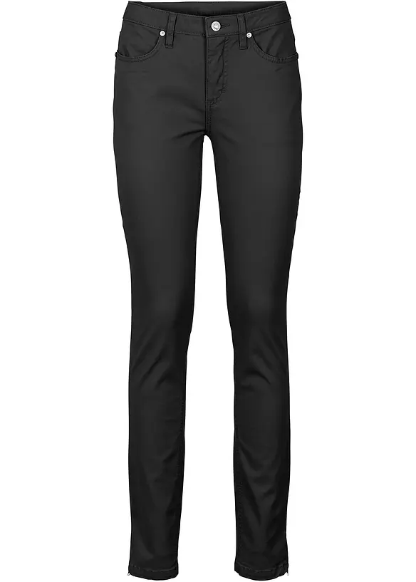 Stretch-Jeans in schwarz von vorne - bonprix