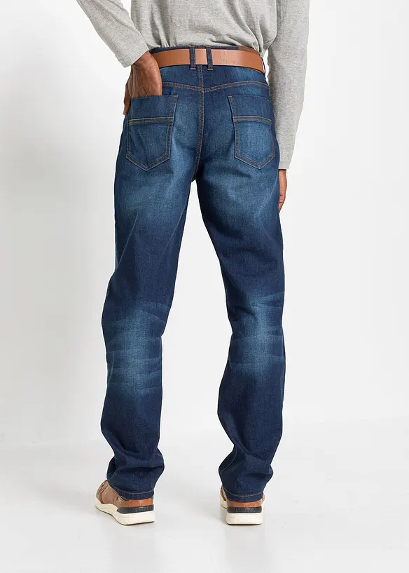 Classic-Fit-Jeans, Straight in blau von hinten - bonprix
