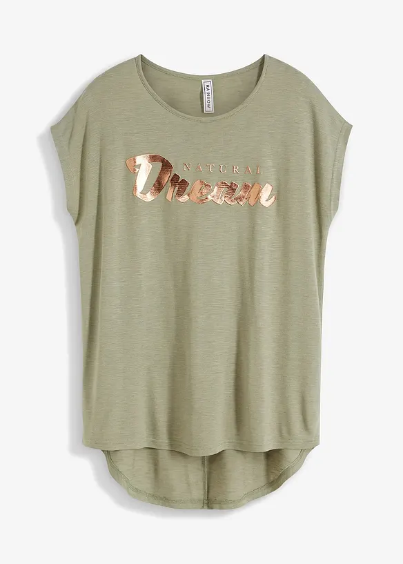 Longshirt aus Viskose-Mix in grün von vorne - bonprix