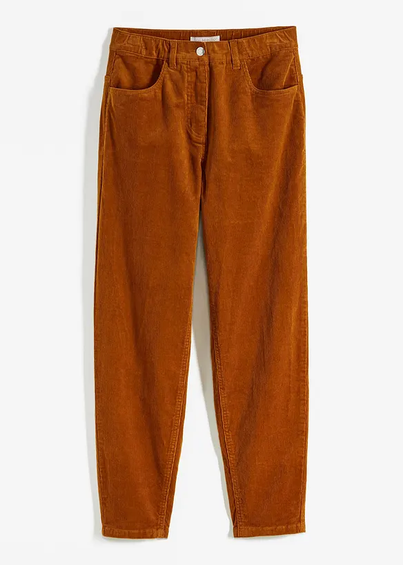 Cordhose aus elastischem Baumwoll-Mix in braun von vorne - bonprix