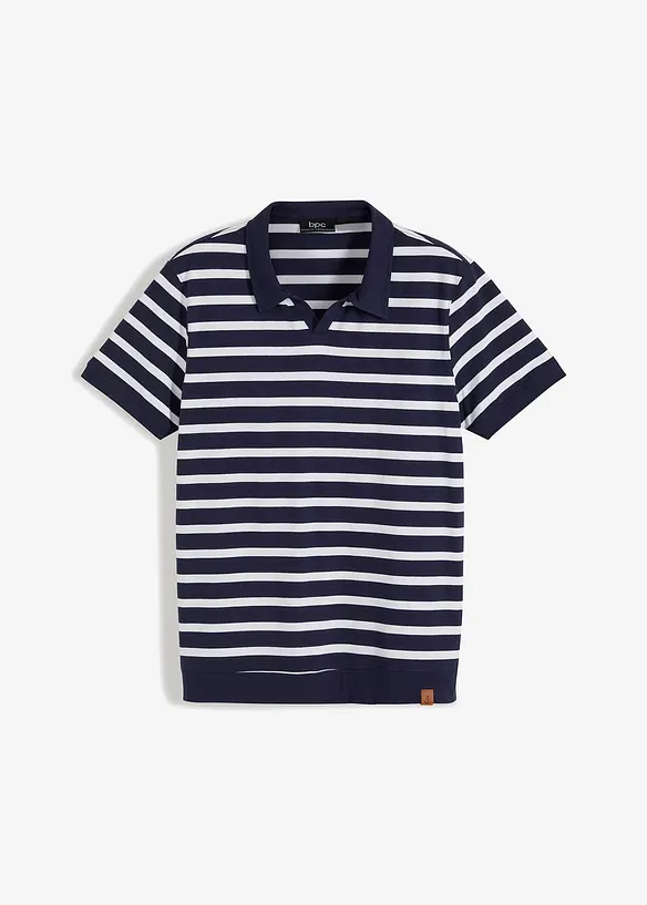 Poloshirt in Regular Fit in blau von vorne - bonprix