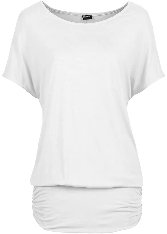Shirt aus softem Viskose-Mix in weiß von vorne - bonprix