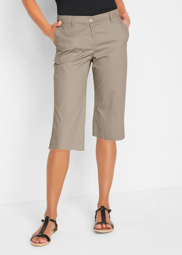 Long-Bermuda aus Baumwoll-Mix in beige von vorne - bonprix Long-Bermuda aus Baumwoll-Mix in beige von vorne - bonprix