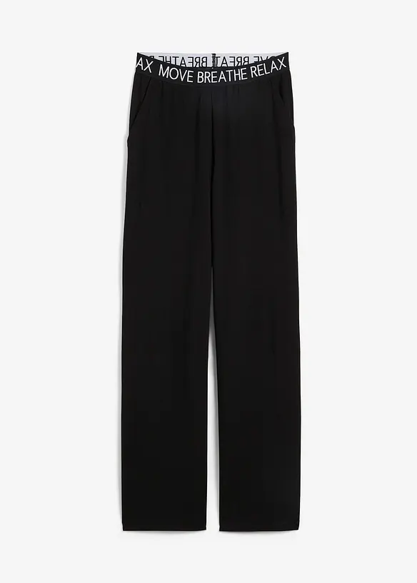Sporthose mit Elastikbund in schwarz von vorne - bonprix Sporthose mit Elastikbund in schwarz von vorne - bonprix