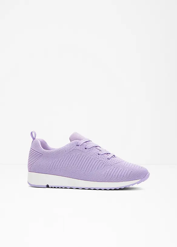 Sneaker aus Soft-Material in lila von vorne - bonprix
