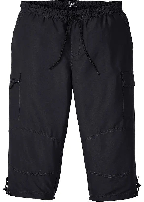 3/4-Hose aus Mikrofaser in Regular Fit in schwarz von vorne - bonprix