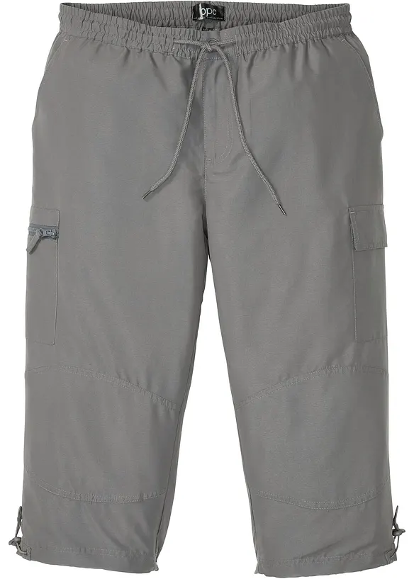 3/4-Hose aus Mikrofaser in Regular Fit in grau von vorne - bonprix