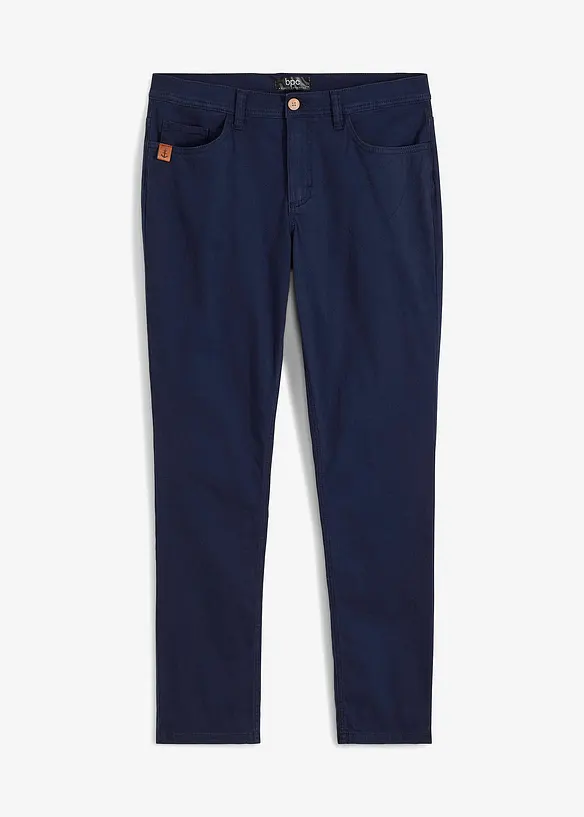 Regular-Fit Stretch-Hose, Straight in blau von vorne - bonprix