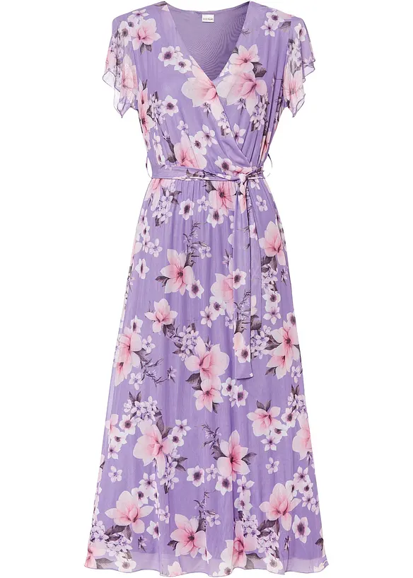 Midikleid aus Mesh in lila von vorne - bonprix Midikleid aus Mesh in lila von vorne - bonprix