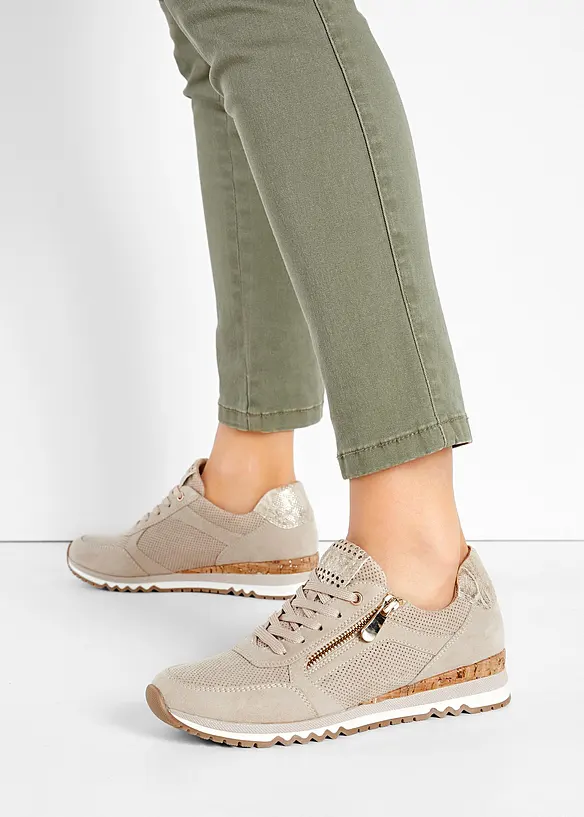 Marco Tozzi Sneaker mit Reißverschluss in beige - Marco Tozzi
