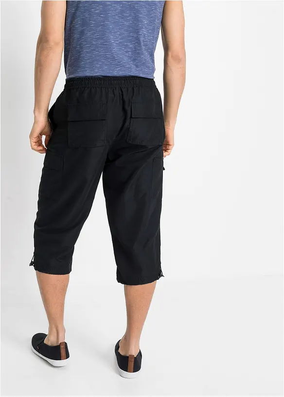 3/4-Hose aus Mikrofaser in Regular Fit in schwarz von hinten - bonprix