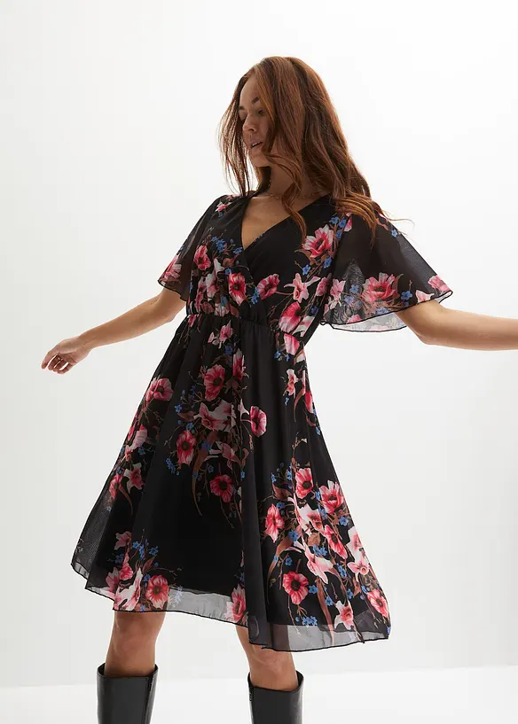 Minikleid aus Mesh in schwarz von vorne (Totalaufnahme) - bonprix Minikleid aus Mesh in schwarz von vorne (Totalaufnahme) - bonprix