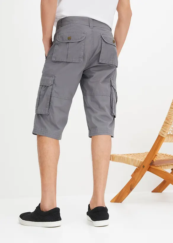Long-Bermuda, Regular Fit in grau von hinten - bonprix