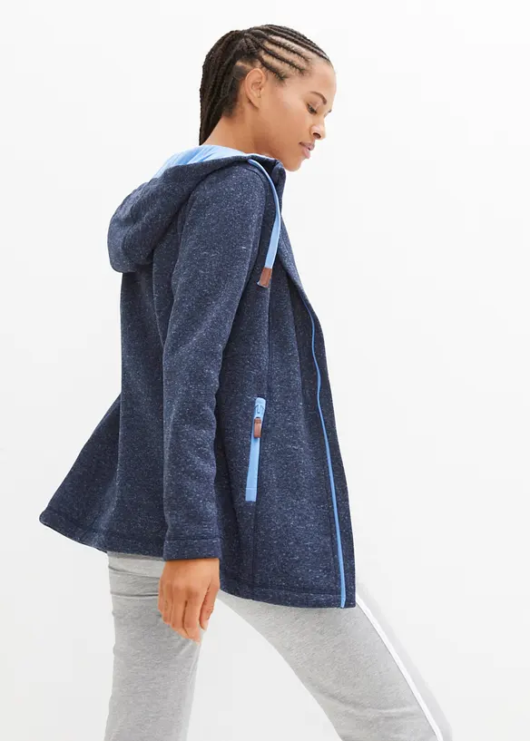 Strickfleecejacke mit Kapuze in blau von hinten (im Anschnitt) - bonprix Strickfleecejacke mit Kapuze in blau von hinten (im Anschnitt) - bonprix