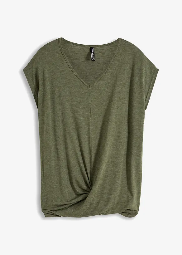 Shirt aus Viskose-Mix in grün von vorne - bonprix