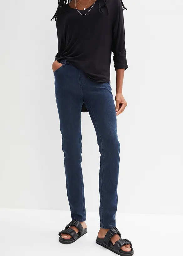 Jeggings in blau von vorne - bonprix