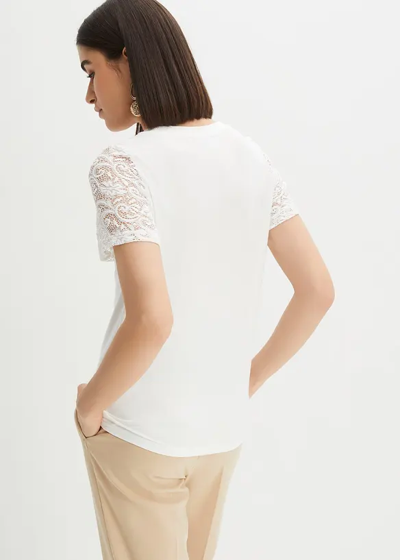 Shirt aus softer Viskose in weiß von hinten (im Anschnitt) - bonprix Shirt aus softer Viskose in weiß von hinten (im Anschnitt) - bonprix