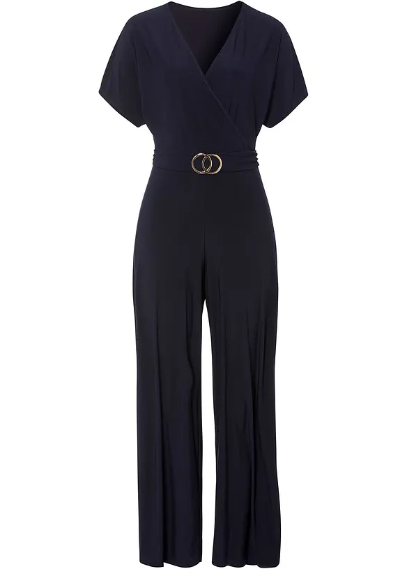 Jersey-Jumpsuit in blau von vorne - bonprix Jersey-Jumpsuit in blau von vorne - bonprix