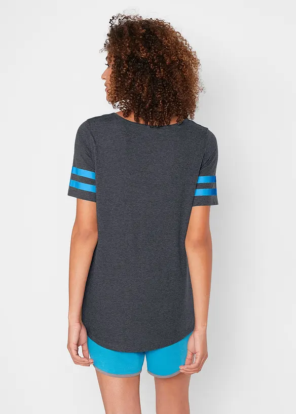 Leichtes Sport-Shirt (2er Pack) in grau von hinten (im Anschnitt) - bonprix