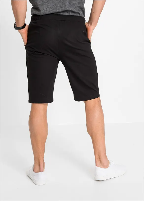 Jersey-Bermuda aus reiner Bio-Baumwolle in schwarz von hinten - bonprix