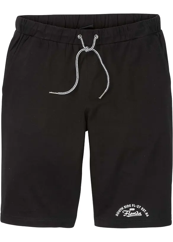 Jersey-Bermuda aus reiner Bio-Baumwolle in schwarz von vorne - bonprix