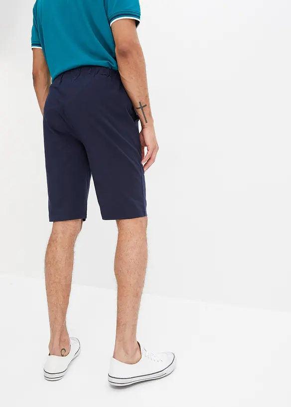 Jersey-Bermuda aus reiner Bio-Baumwolle in blau von hinten - bonprix