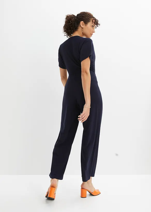 Jersey-Jumpsuit in blau von hinten (Totalaufnahme) - bonprix Jersey-Jumpsuit in blau von hinten (Totalaufnahme) - bonprix