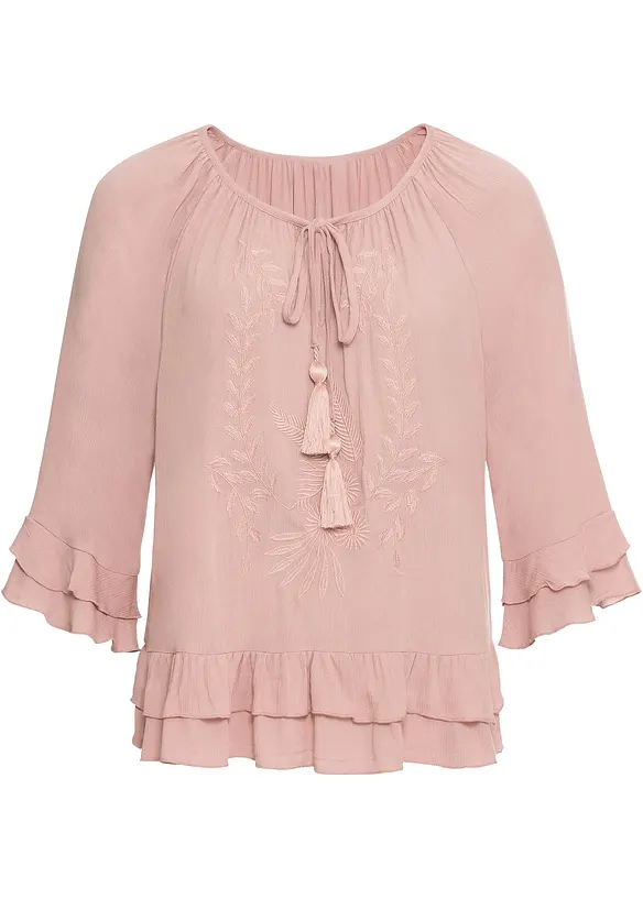 Tunika aus softer Viskose in rosa von vorne - bonprix
