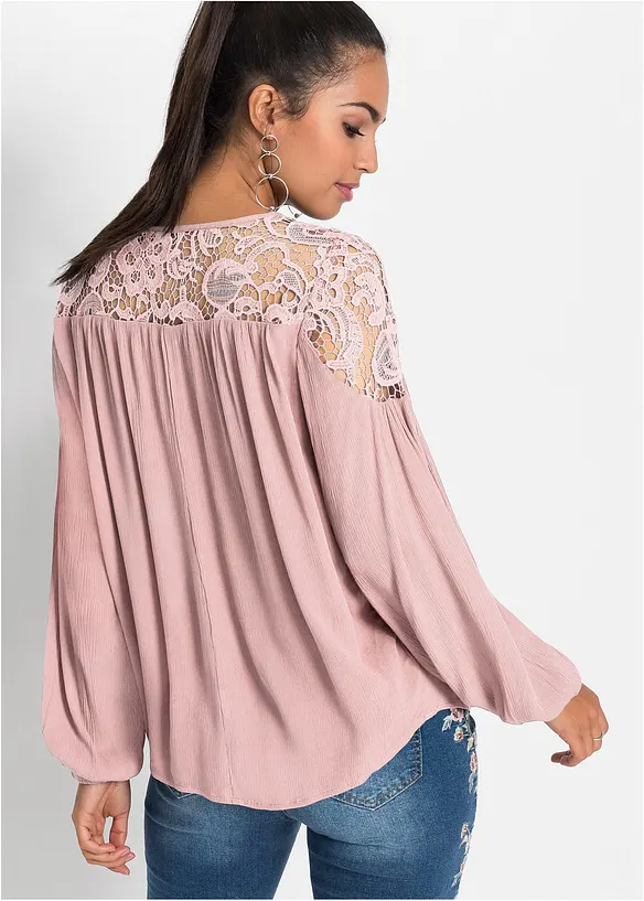 Tunika aus fließender Viskose in rosa von hinten (im Anschnitt) - bonprix Tunika aus fließender Viskose in rosa von hinten (im Anschnitt) - bonprix