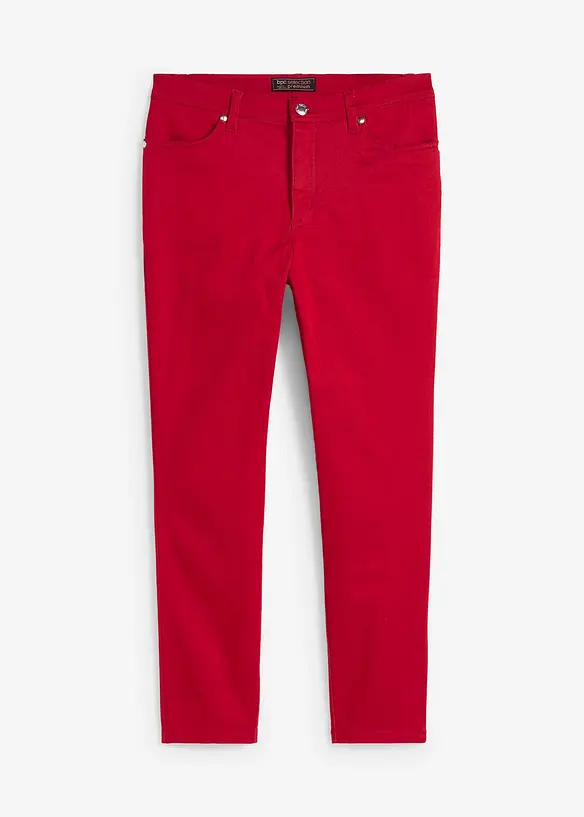 Stretchhose aus Baumwolle in rot von vorne - bonprix