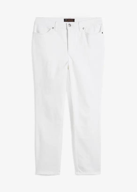 Stretchhose aus Baumwolle in weiß von vorne - bonprix