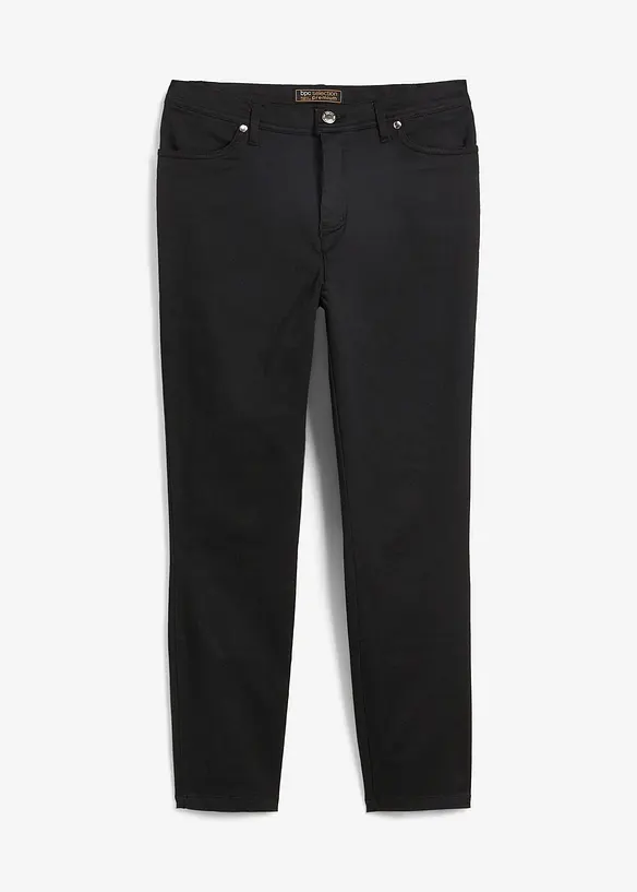 Stretchhose aus Baumwolle in schwarz von vorne - bonprix