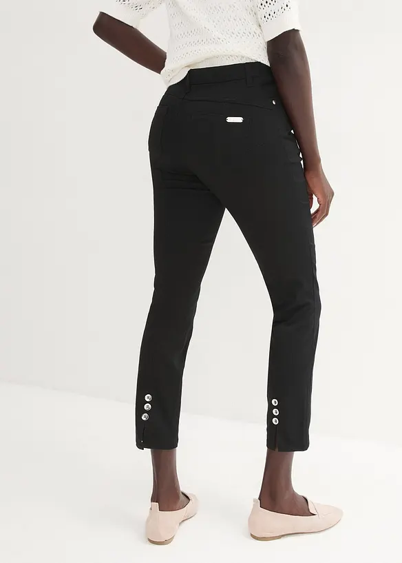 Stretchhose aus Baumwolle in schwarz von hinten - bonprix