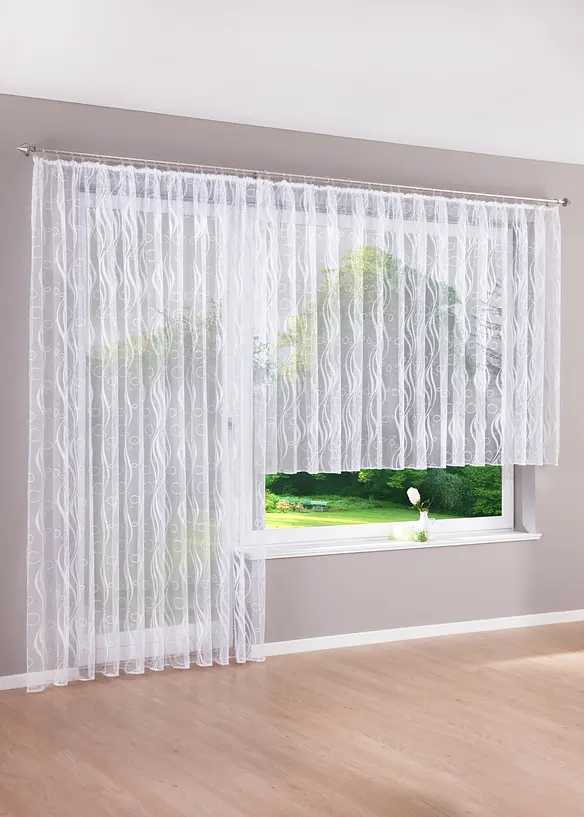Jacquard Gardine (1er-Pack) in weiß - bonprix