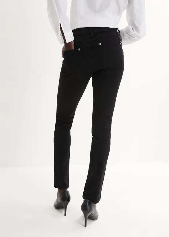 Slim-Fit-Jeans Mid Waist, Super Stretch in schwarz von hinten - bonprix