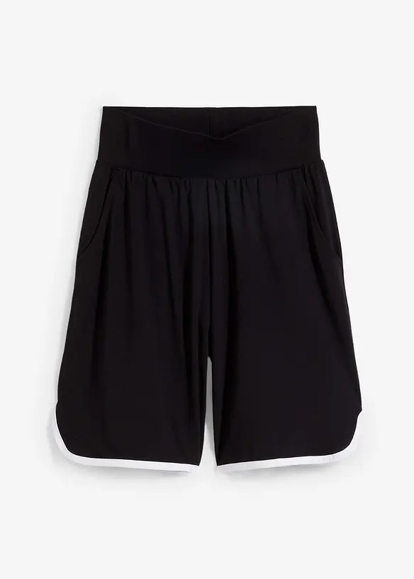 Bermuda Sporthose, schnelltrocknend in schwarz von vorne - bonprix
