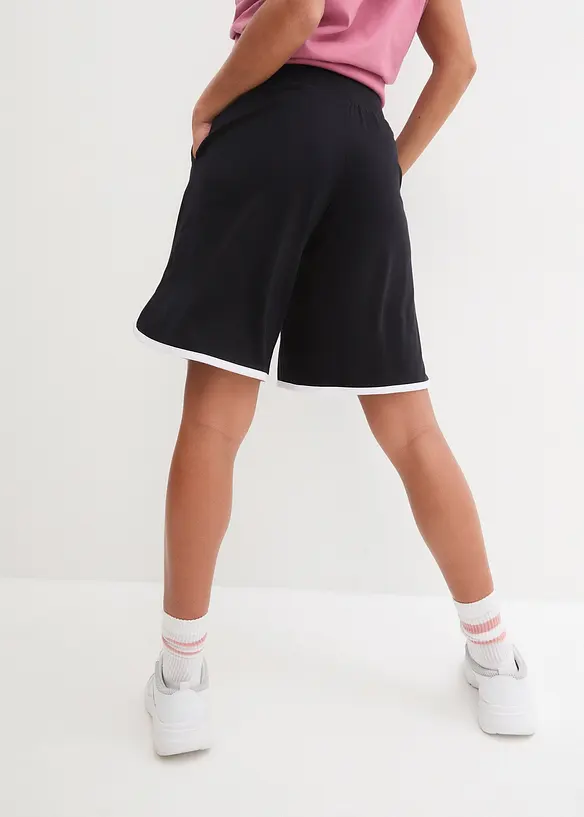 Bermuda Sporthose, schnelltrocknend in schwarz von hinten - bonprix