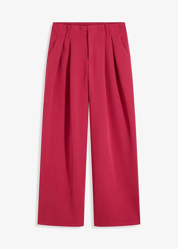 Bundfaltenhose in pink von vorne - bonprix