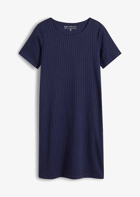 Shirtkleid mit Nadelstreifen in blau von vorne - bonprix