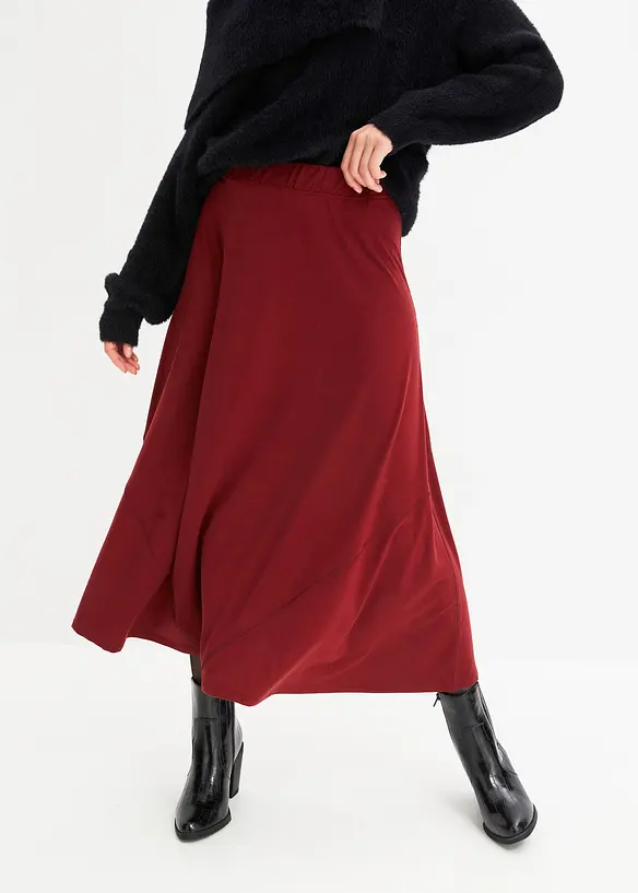ausgestellter Jersey-Rock in rot von vorne - bonprix