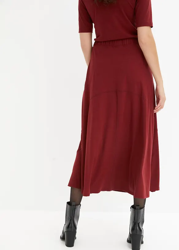 ausgestellter Jersey-Rock in rot von hinten - bonprix