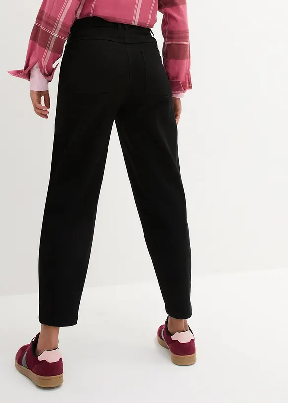 Highwaist Barrelhose aus Baumwoll-Mix in schwarz von hinten - bonprix Highwaist Barrelhose aus Baumwoll-Mix in schwarz von hinten - bonprix