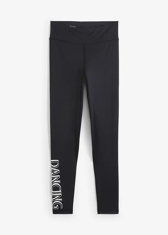Knöchelfreie Sport-Leggings, schnelltrocknend in schwarz von vorne - bonprix Knöchelfreie Sport-Leggings, schnelltrocknend in schwarz von vorne - bonprix