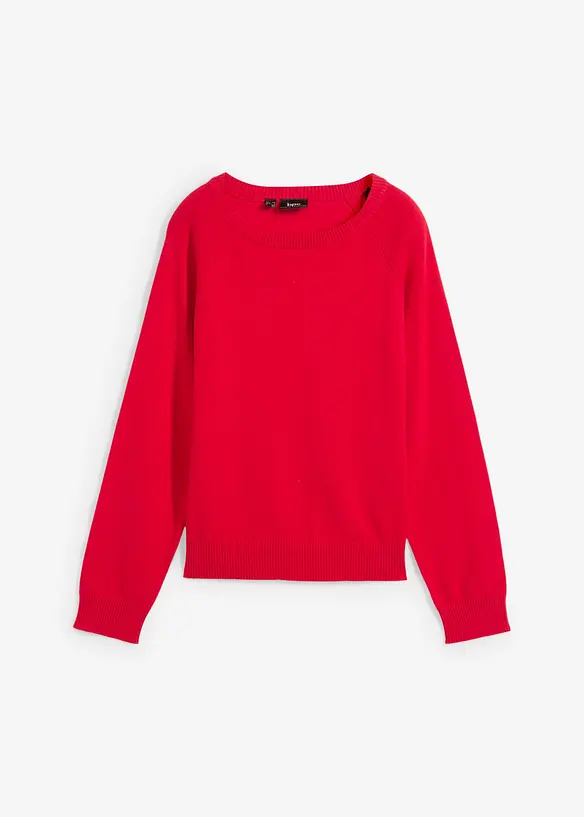 Strick-Pullover in rot von vorne - bonprix