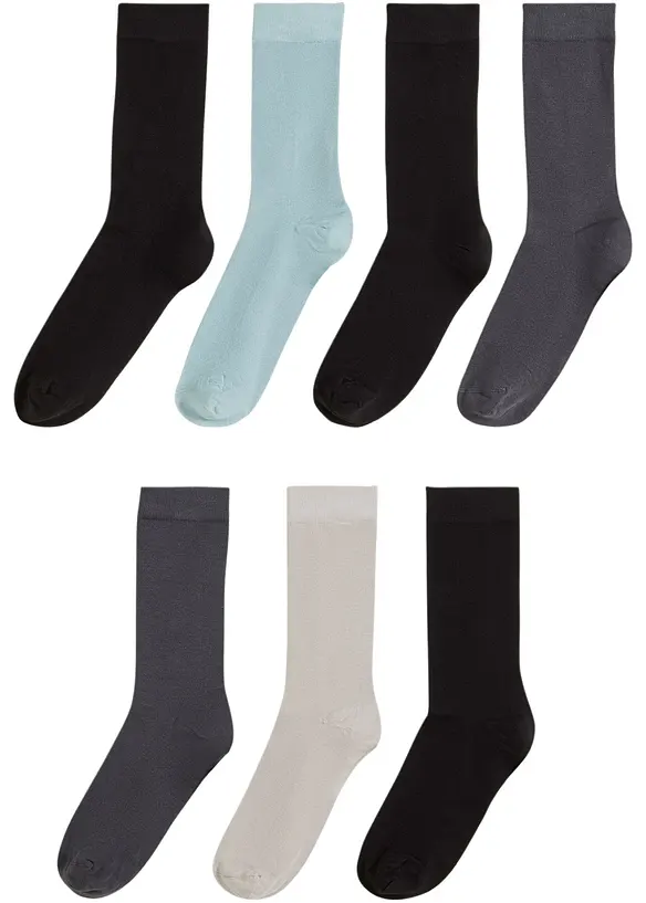 Socken mit Modal (7er Pack) in schwarz von vorne - bonprix