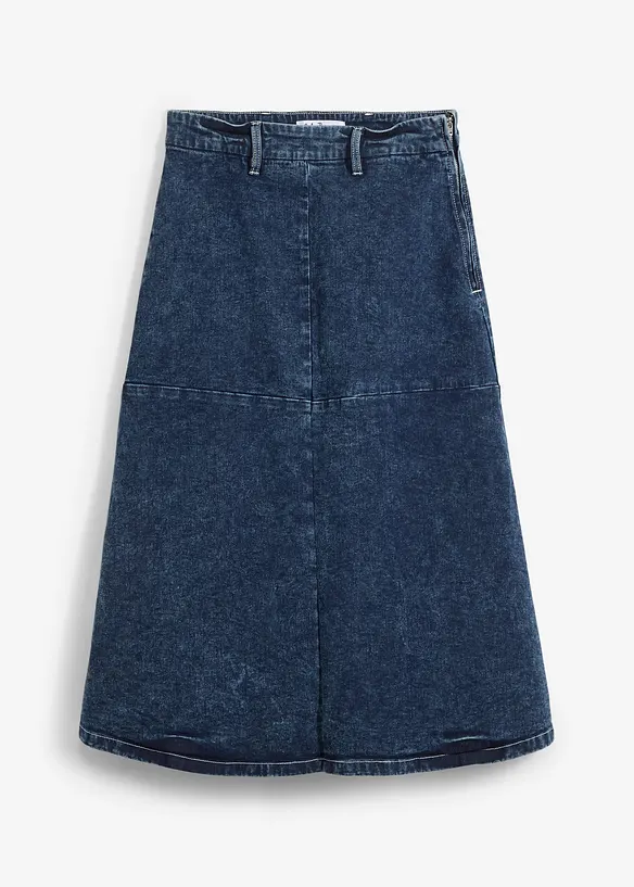 Jeansrock, Midi-Länge in blau von vorne - bonprix